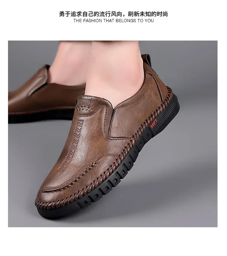 2024 Business Leather Shoes Moccasin Shoes Breathable Men's Casual Loafers Comfortable Shoes for Men Summer Men's Sneakers