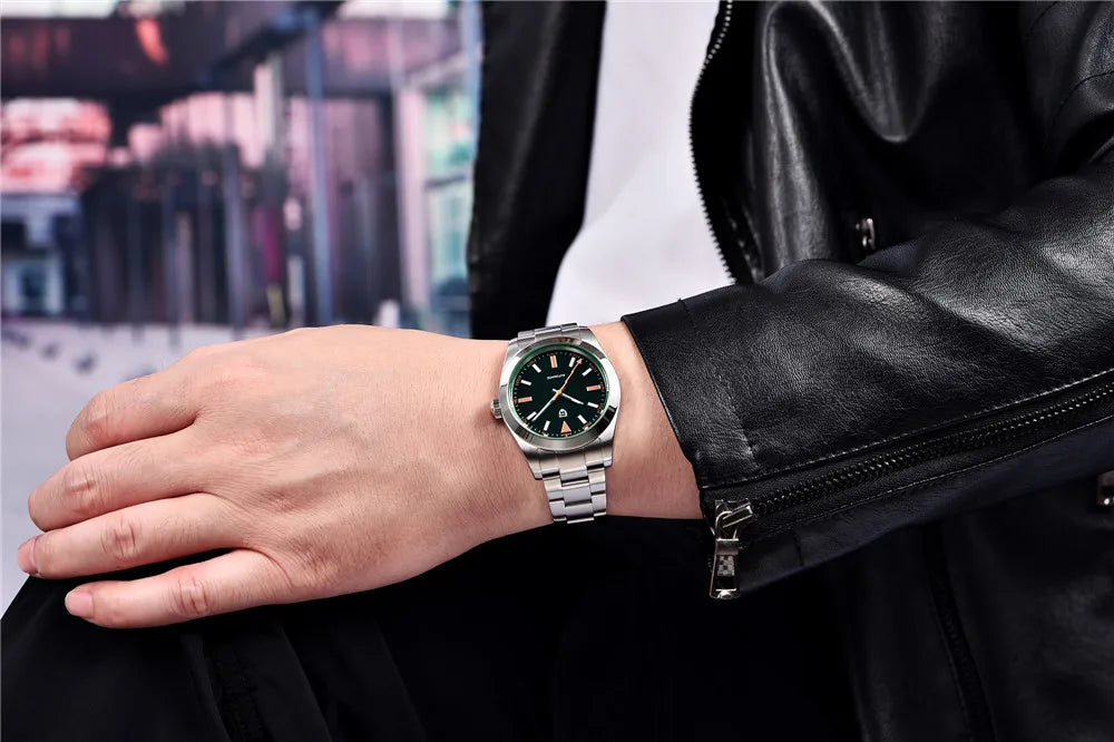 PAGANI DESIGN Men's Watches Top brand Luxury Mechanical  Green Sapphire Glass Automatic Watch Men NH35A Stainless Sports Clock