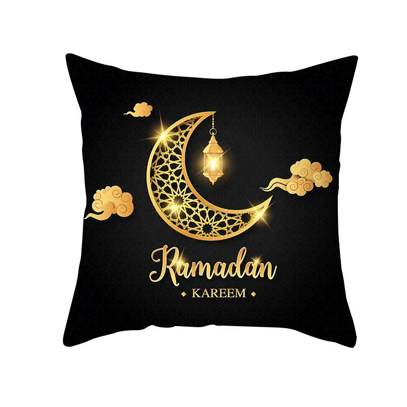 Eid Mubarak Cushion Cover Pillow Case Ramadan Kareem Decoration For Home 2025 Muslim Islam Party Decor Gift Eid Al Adha Supplies