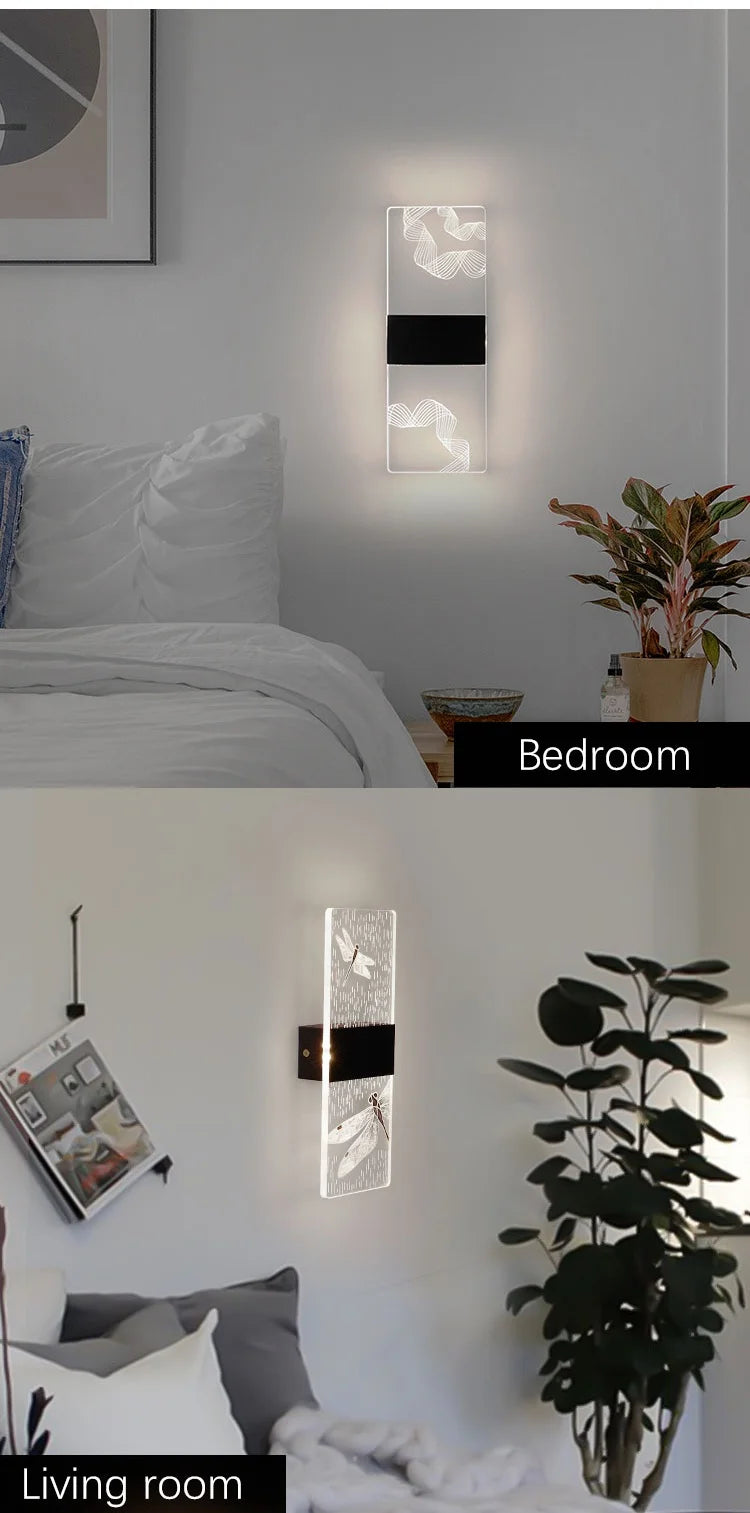 Indoor Acrylic Wall Lamp 6W Modern LED Wall Light Nordic Sconce Lamps Balcony Aisle Bedside Lights For Home Decoration AC85-265V