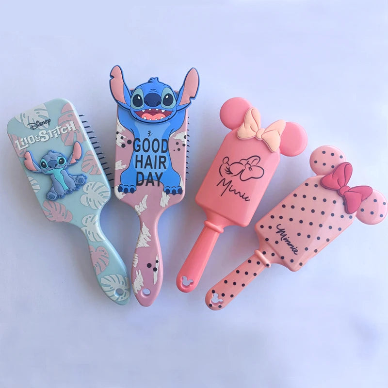 Disney Anime Figures Stitch Air Cushion Massage Combs Anime Cartoon Children Comb Hair Brush Hairdressing Tool Kids Toys Gifts