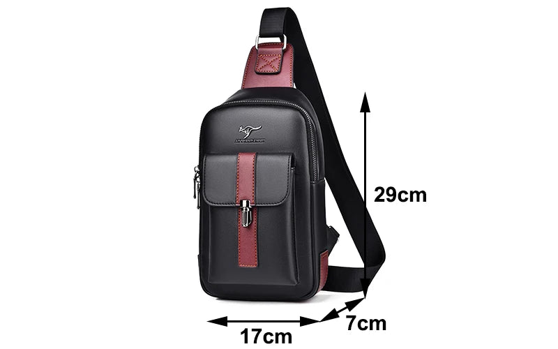 Luxury Brand Man Chest Bag Leather Messenger Bag Male Business Crossbody Bags For Men Sling Bag Black Brown Casual Man Chest Bag