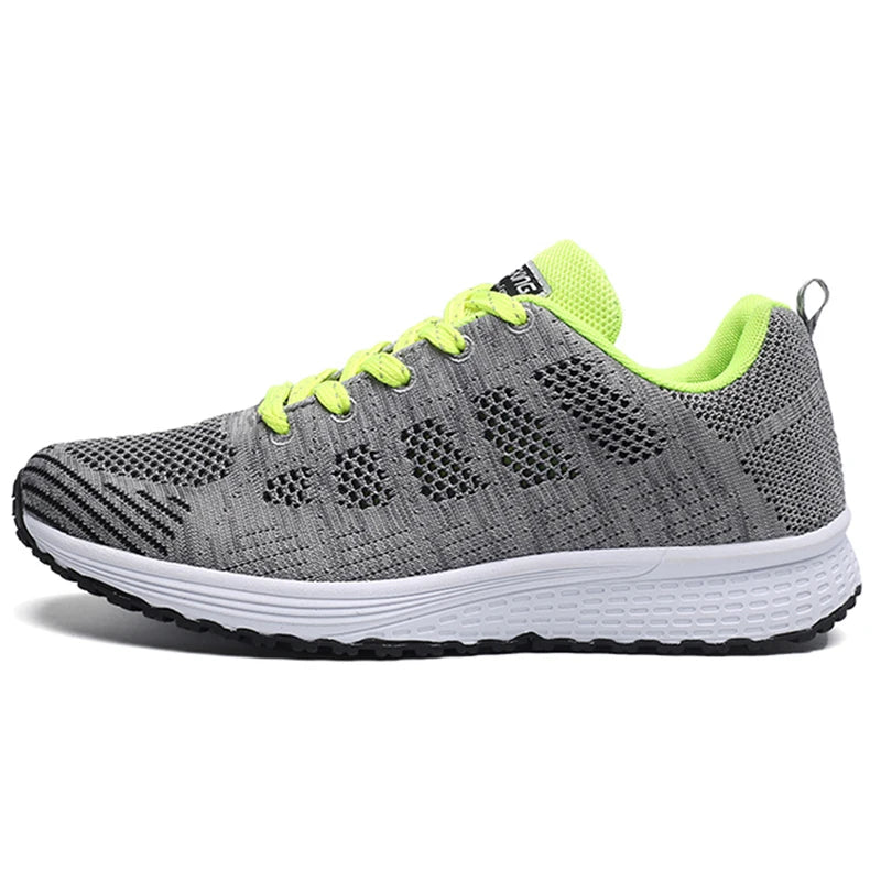 Women's Sneakers 2024 New Fashion Breathable Solid Color Walking Sneakers Women Mesh Fabric Lace Up Shoes Women Female Footwear