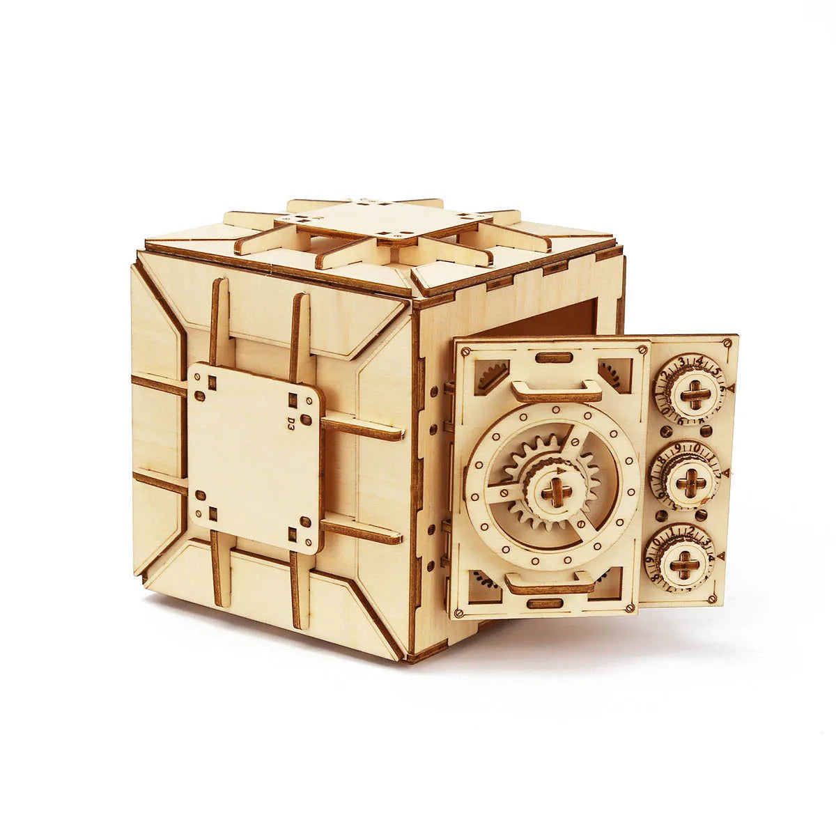 3D Wooden Password Jewelry Box Puzzles Kits Assemble Building Constructor Blocks Models DIY Mechanism Ring Necklace Code Safe