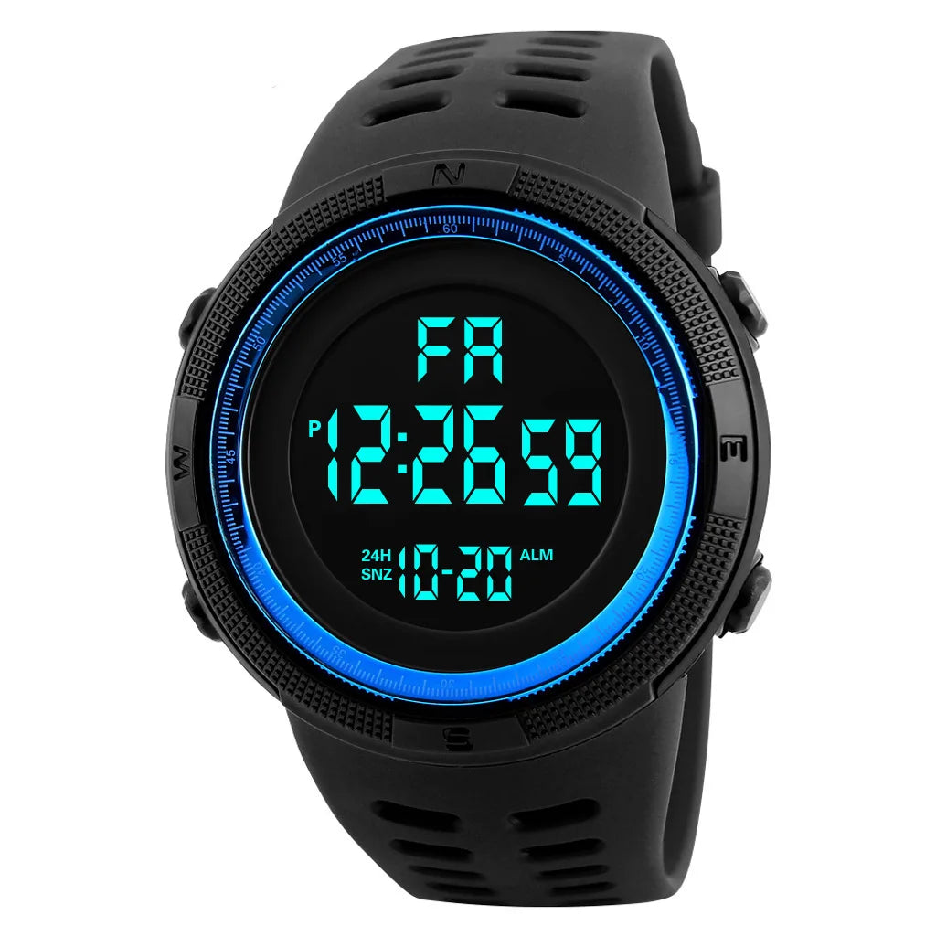 YIKAZE Men's Digital Electronic Watch Sports Glow 50mm Large Dial Student Outdoor Adventure Trend Multifunctional Watches Clock