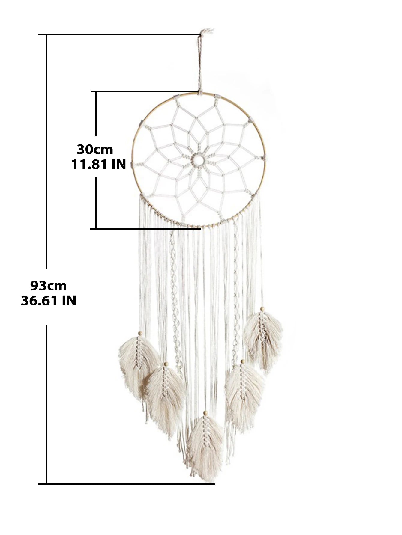 Macrame Dream Catcher Bohemian Leaf Wall Hanging Nordic Decor Boho Handmade Tapestry Ornaments for Home Living Room Decoration