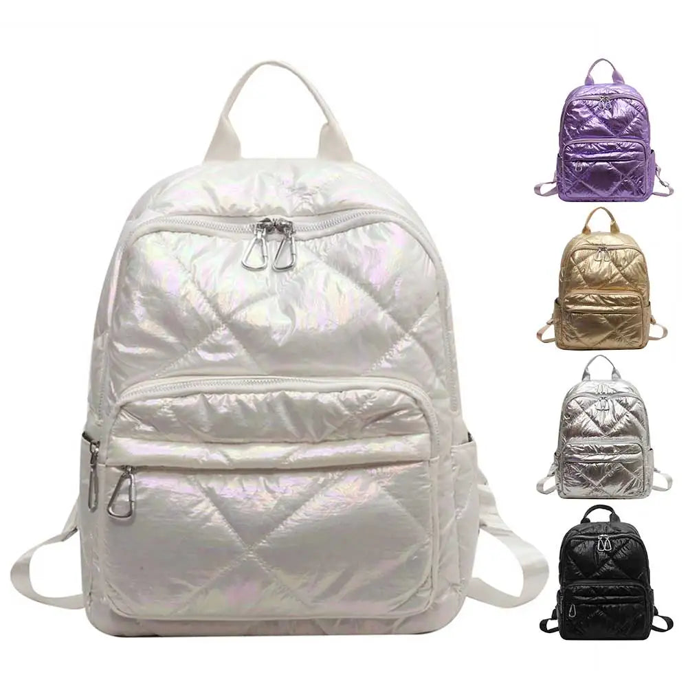 Luxury 2023 Summer Trend Women Backpack Pearl Cotton Bag Pack Travel Student Schoolbag Teen Girls Bookbag рюкзак женс Outdoor