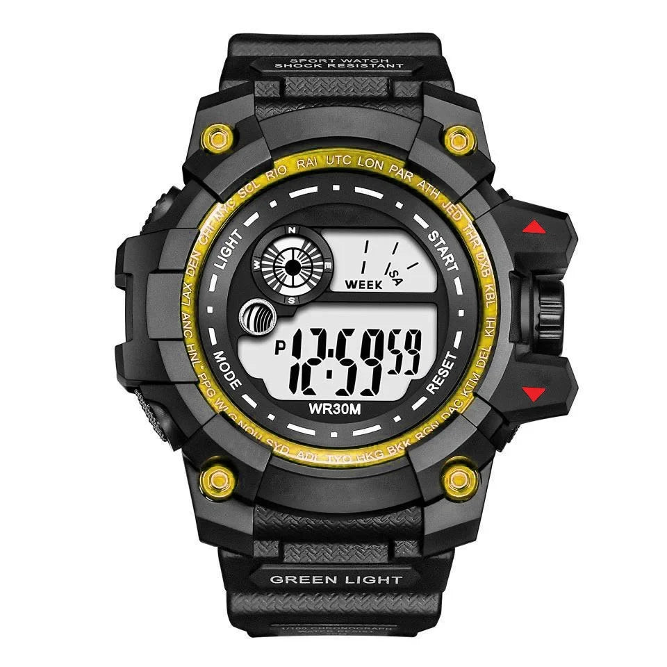 YIKAZE Men's Sport Watch Stopwatch Count Down Multifuction Men Digital Watches Waterproof Outdoor Military Clock Gift Watch