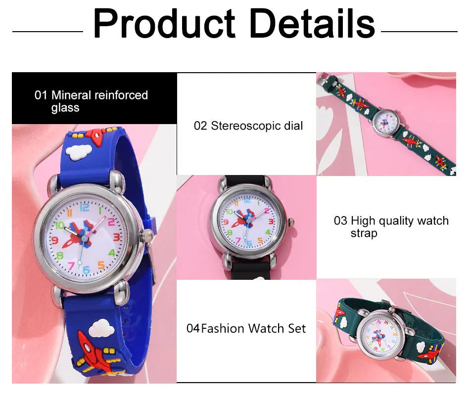 Fashion Children Watches Silicone Quartz Wristwatch Birthday Gift Kid Girl Boy Study Time Girl Watch Reloj