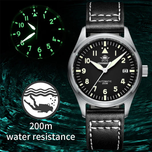 ADDIESDIVE Watches For Men C3 Super Luminous 20Bar Waterproof NH35A 316L Stainless Reloj Hombre Automatic Mechanical Watch