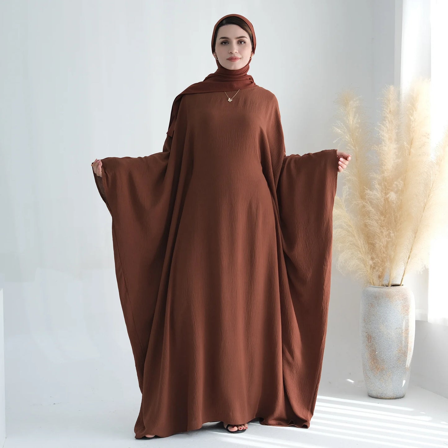 Eid Abaya for Women Butterfly Sleeve Muslim Hijab Dress Inside Belt Party Dresses Dubai Turkey Modest Ramadan Islamic Clothing