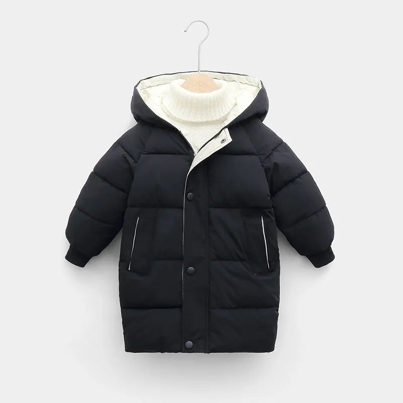 2-10Years Kids Down Long Outerwear Winter Clothes Teen Boys Girls Cotton Parka Coats Big Children Thicken Cotton Long Jackets