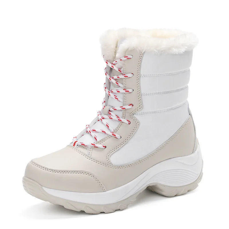 Snow Boots Women Platform Boots Non-slip Women Winter Shoes Fur Warm Ankle Boots for Women Wedges Waterproof Thigh High Boots