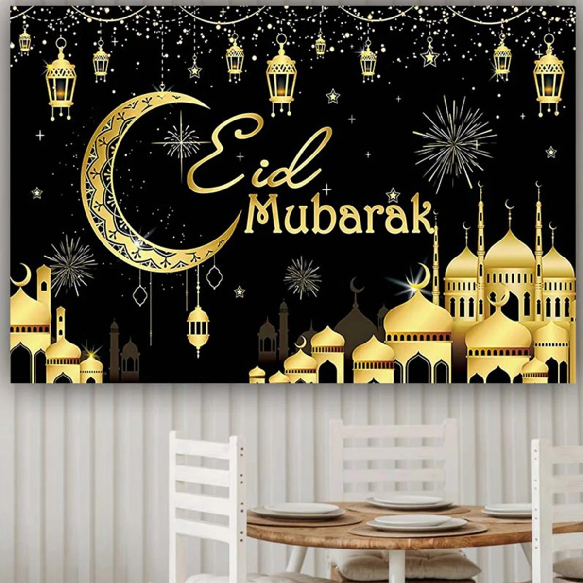 Ramadan Kareem Backdrop Eid Mubarak Background Photo Booth Ramadan Decoration For Home 2025 Islam Muslim Party Supplies