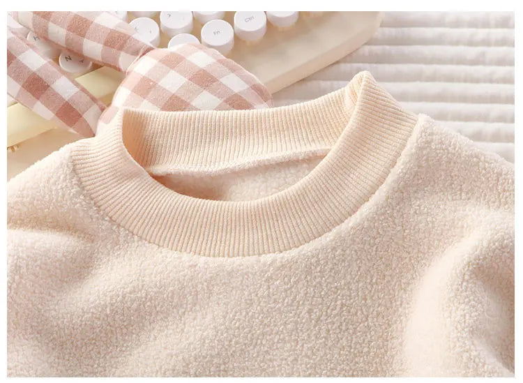 Winter Flannel Kids Sets Solid Warm Children Pajamas Sets Homewear Two-piece Set  for Baby Boys Girls Kids Boutique Clothes