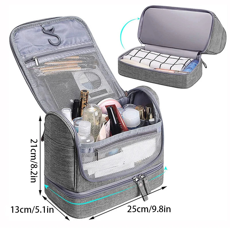 Multi functional Travel Dry wetdual purpose toiletriesbag high-capacity Waterproof make upbag Hanging makeup wash up storagebag