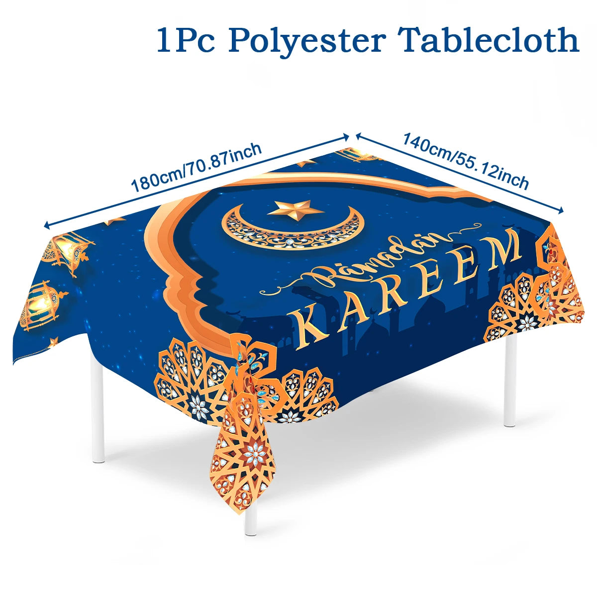 Eid Mubarak Table Runner Ramadan Tablecloths Ramadan Kareem Decoration for Home 2025 Islamic Muslim Party Eid Al Adha Gifts