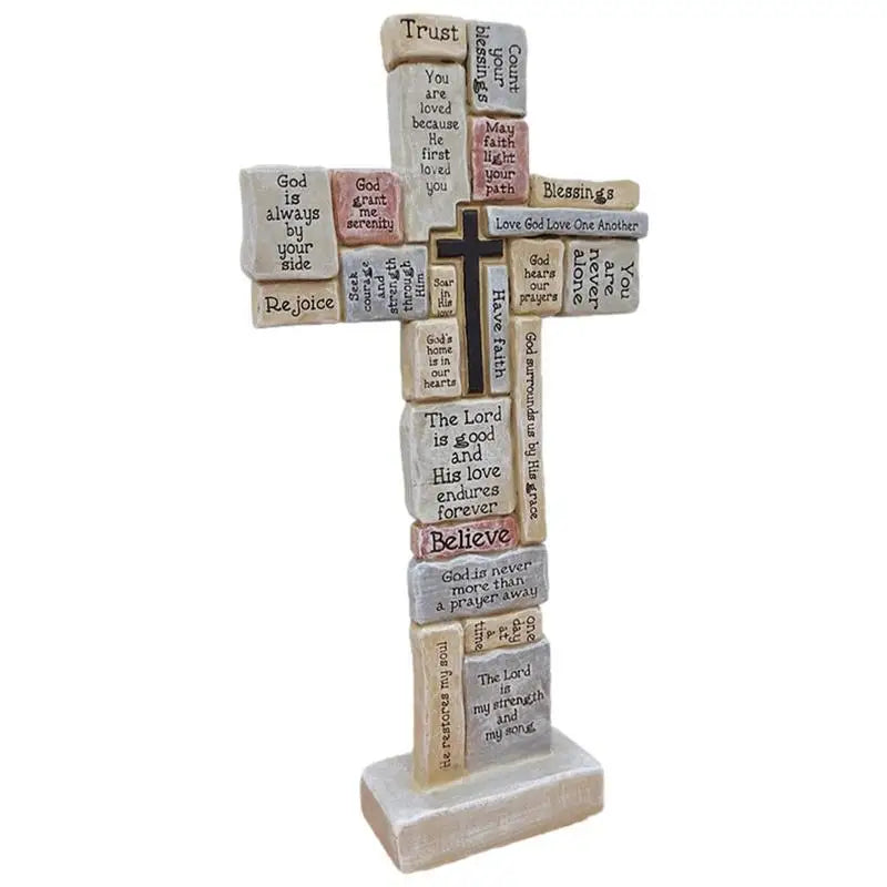 Inspirational Standing Cross Jesus Crosses Covered In Encouraging Words And Phrases Christian Decoration For Office Home Table