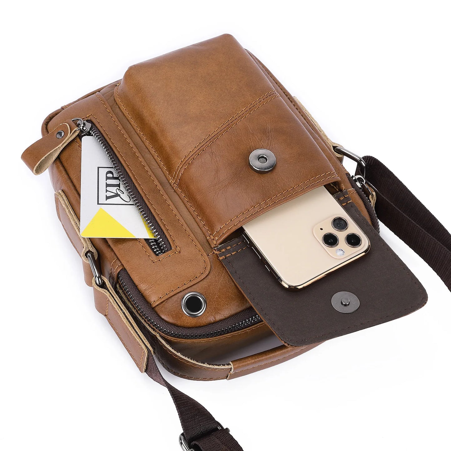 100% Genuine Leather Men Shoulder Bag Cowhide Messenger Bag For Men Crossbody Side Bag Vintage Small Handbag Male