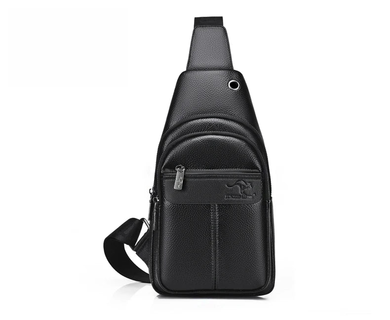 Luxury Brand Chest Pack Men Crossbody Bag PU Leather Chest Bag For Boy Travel Belt Sling Bag Black Brown Messenger Bag Male