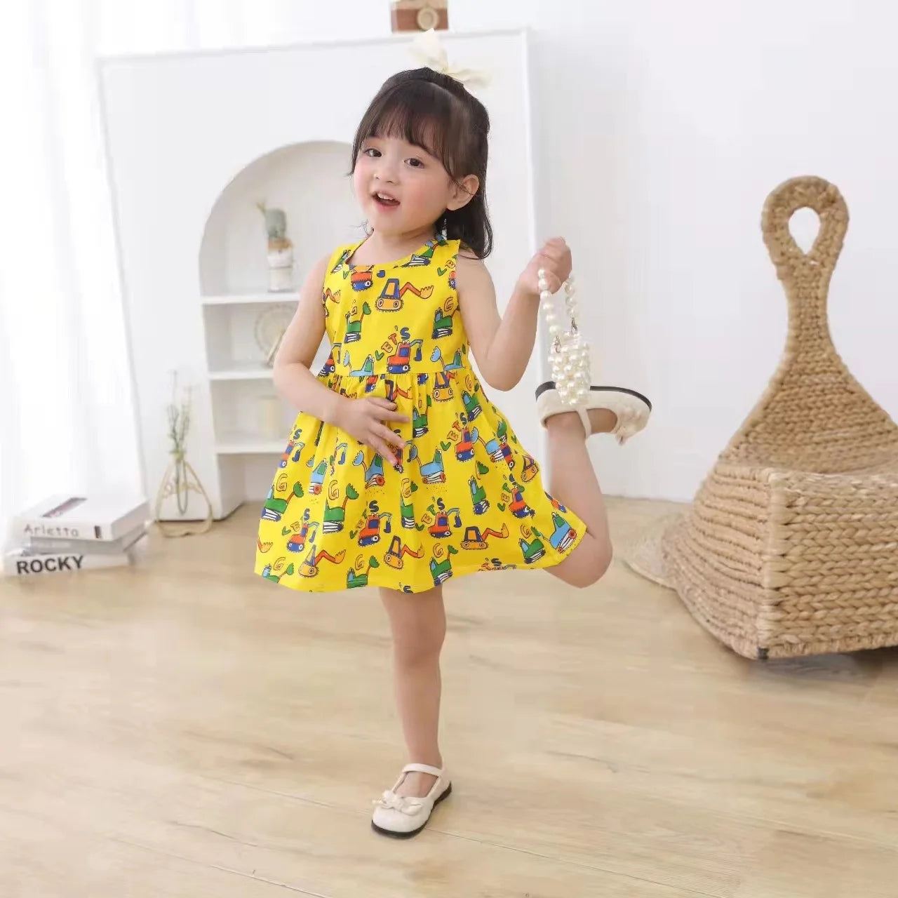 Girl Dress Cotton Summer Kids Clothes Girls Children Flower Dresses Sleeveless Princess Party Outfit Children's Clothing