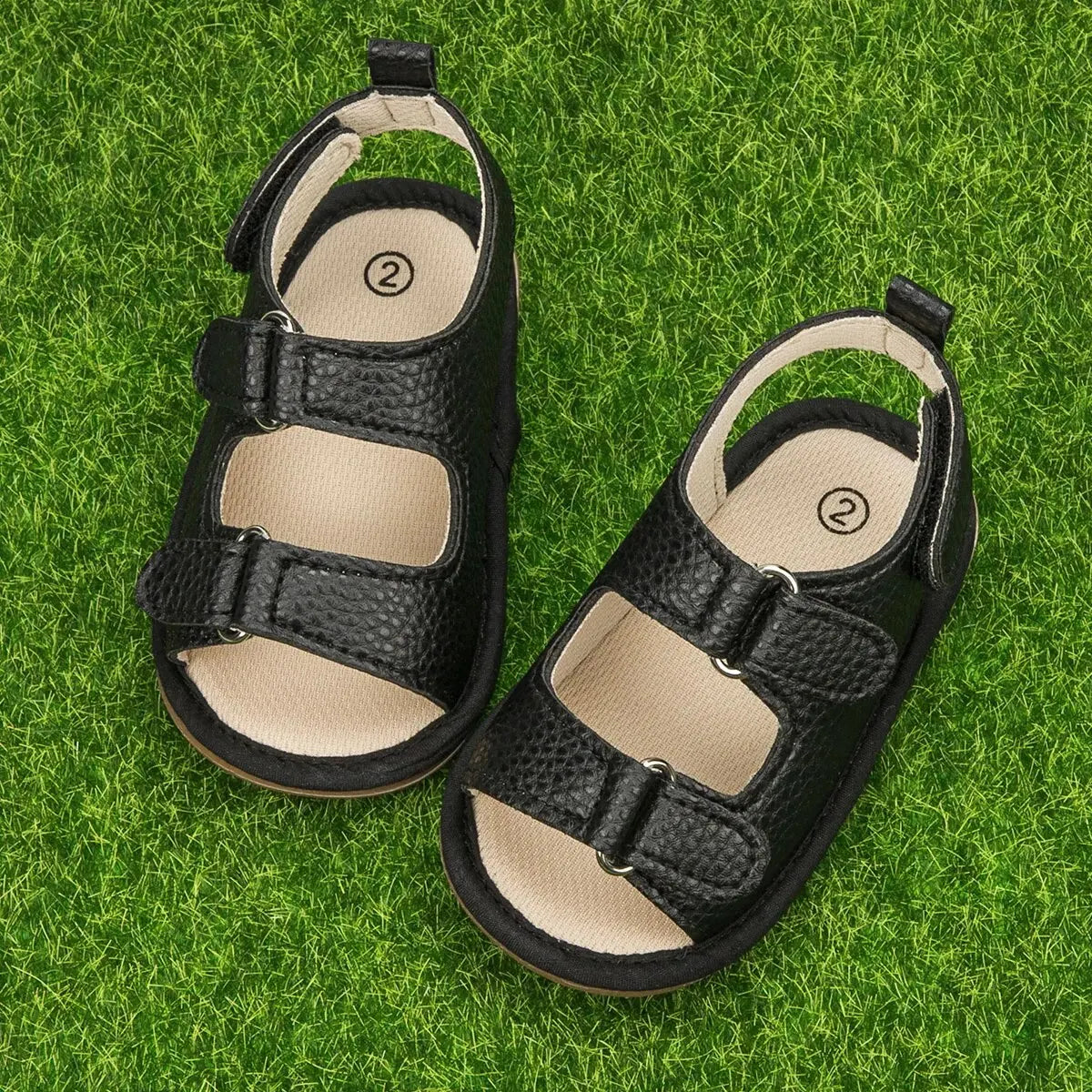 Meckior Summer Baby Sandals Baby Shoes PU Leather Rubber Bottom Sole Anti-Slip Infant First Walker Baby Boy Girl Sandals 0-18M