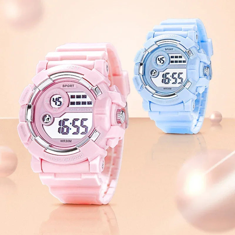 YIKAZE Fashion Sports Watches Men Women Digital Watch Waterproof Luminous Alarm Clock Electronic Wristwatch for Kids Children