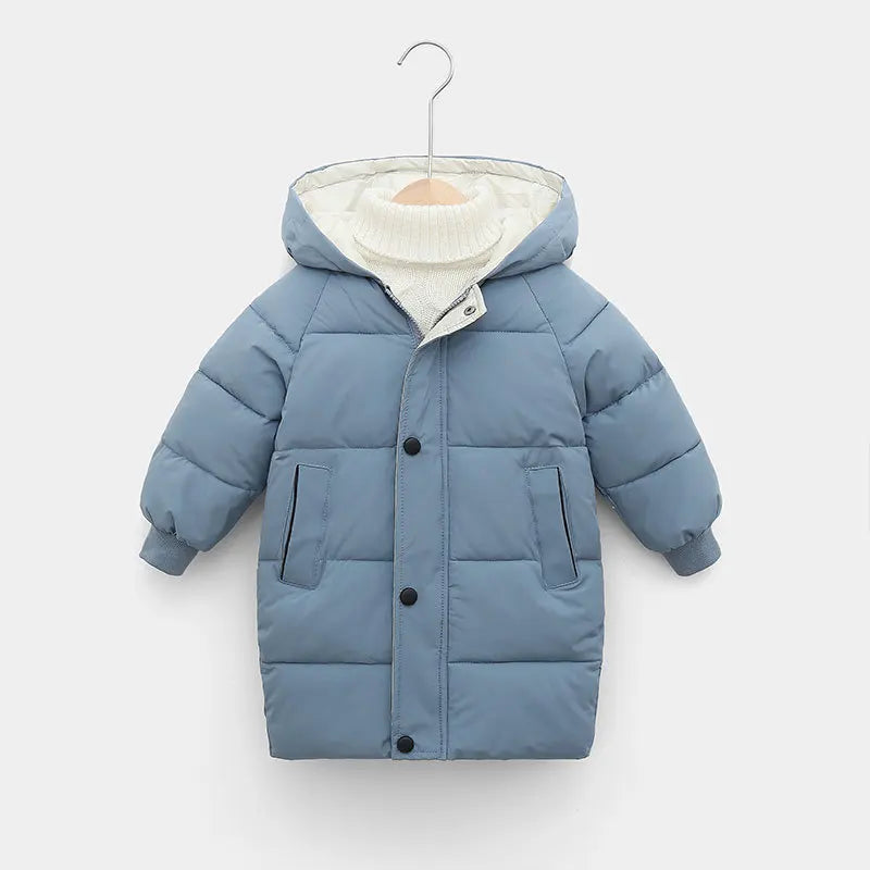 Kids Down Outerwear Winter Clothes Teen Boys Girls Cotton-Padded Parka Coats 2-12Y Brazil Children Thicken Warm Long Jackets