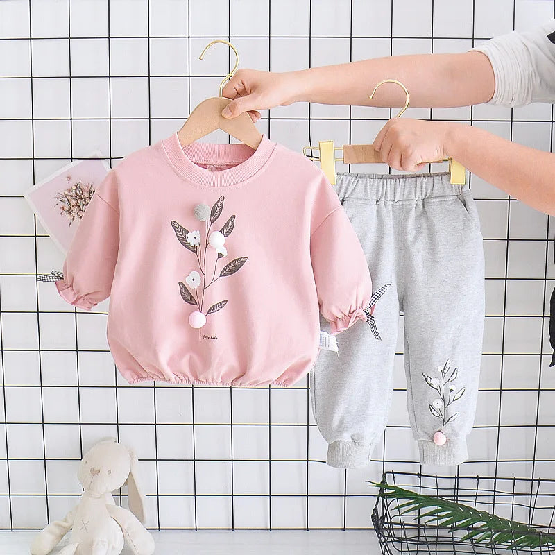 Baby Girls Clothes Suit Spring Autumn Fashion Children Casual T-Shirt +Pants 2Pcs/Sets Toddler Girl Sport Costume Kids Tracksuit