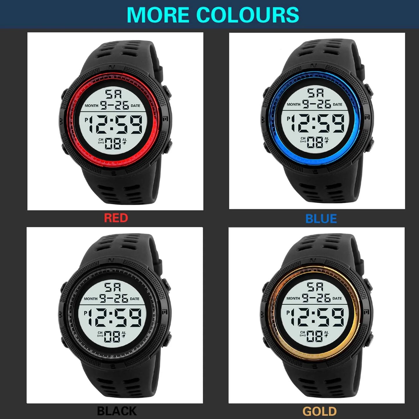 Men's Watch Sports Digital Watches for Man Big Dial Luminous Waterproof Alarm Clock Multifunction Military Electronic Wristwatch