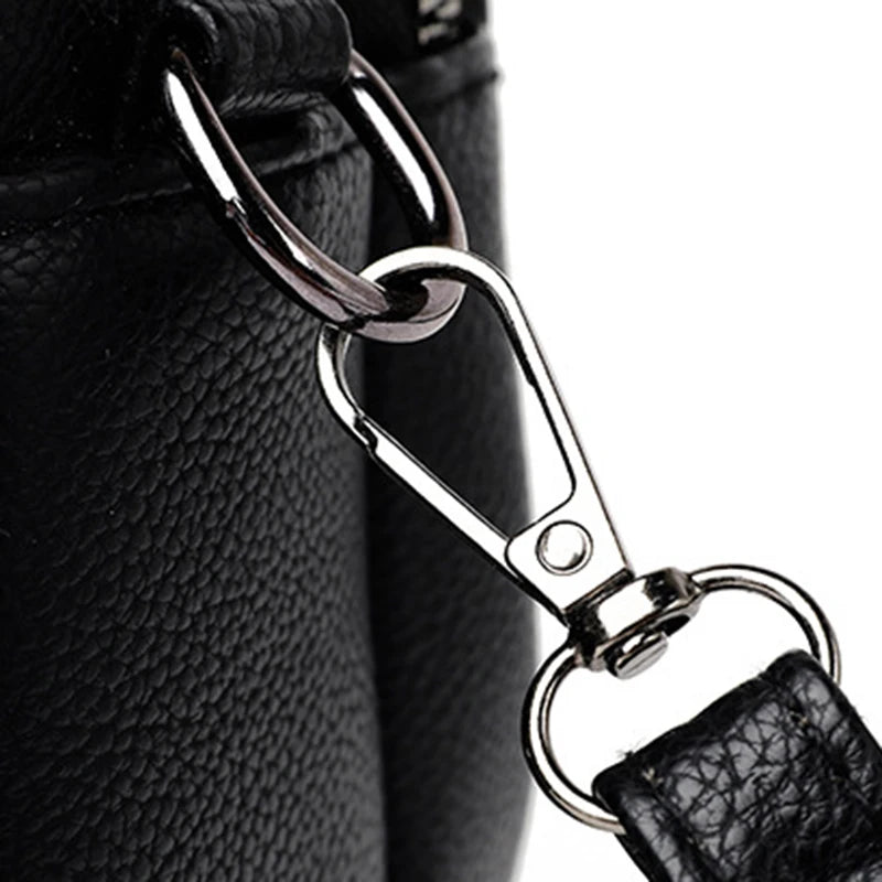 Solid Color Fashionable Rivet Zipper Women's Mobile Phone Bag Simple Soft Leather Shoulder Crossbody Small Square Bag