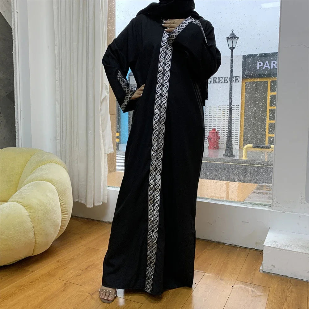 Abaya Ramadan Muslim Women Long Dress Hooded Casual Maxi Robe Islamic Prayer Gown Full Cover Side Slit Middle East Turkish Plus