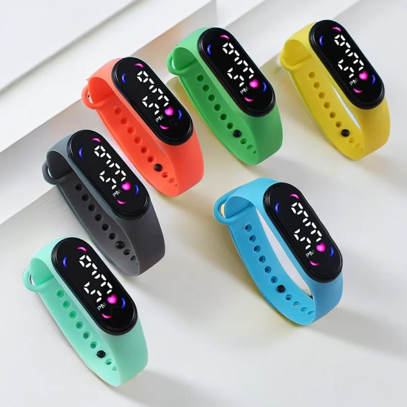 Fashion Waterproof Women Watches for Kids Girls Touch LED Sport Digital Bracelet Electronic Children Clock Boys Toys Gift