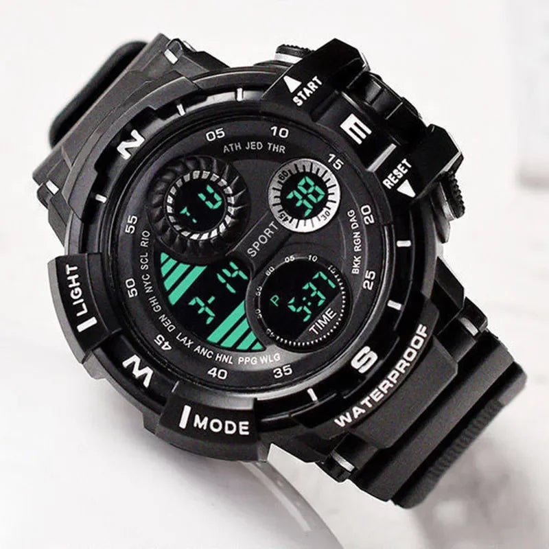 YIKAZE Men's LED Digital Watch Men Sport Watches Fitness Electronic Watch Multifunction Military Sports Watches Clock Kids Gifts