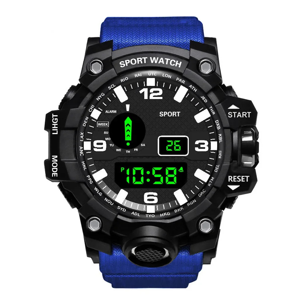 YIKAZE Men's LED Digital Watch Men Sport Watches Fitness Electronic Watch Multifunction Military Sports Watches Clock Kids Gifts