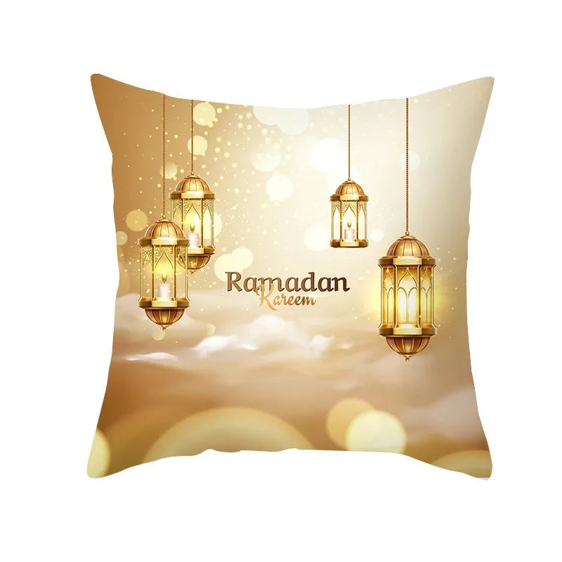 Eid Mubarak Cushion Cover Pillow Case Ramadan Kareem Decoration For Home 2025 Muslim Islam Party Decor Gift Eid Al Adha Supplies