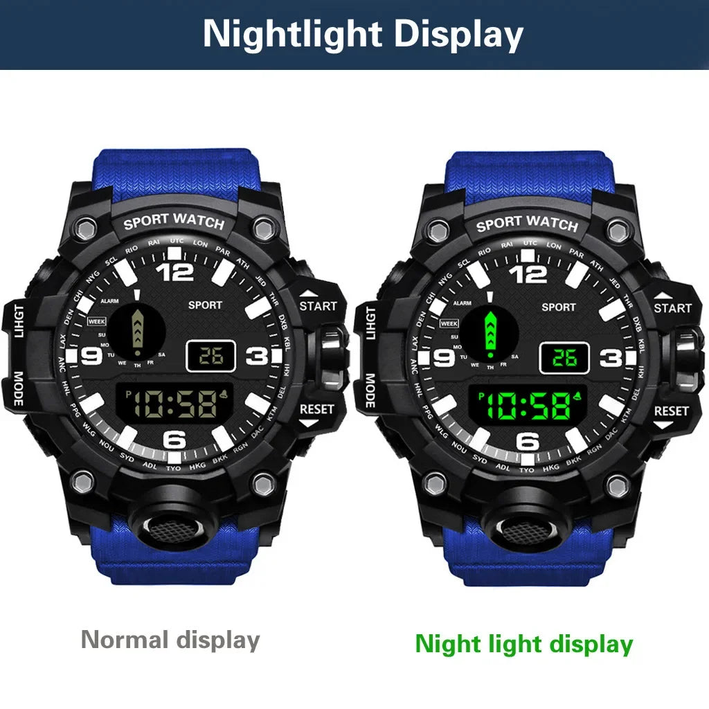 YIKAZE Y02 Sports Men's Watches Multifunction Military Digital Wristwatch Stopwatch Clock LED Electronic Watch for man Student