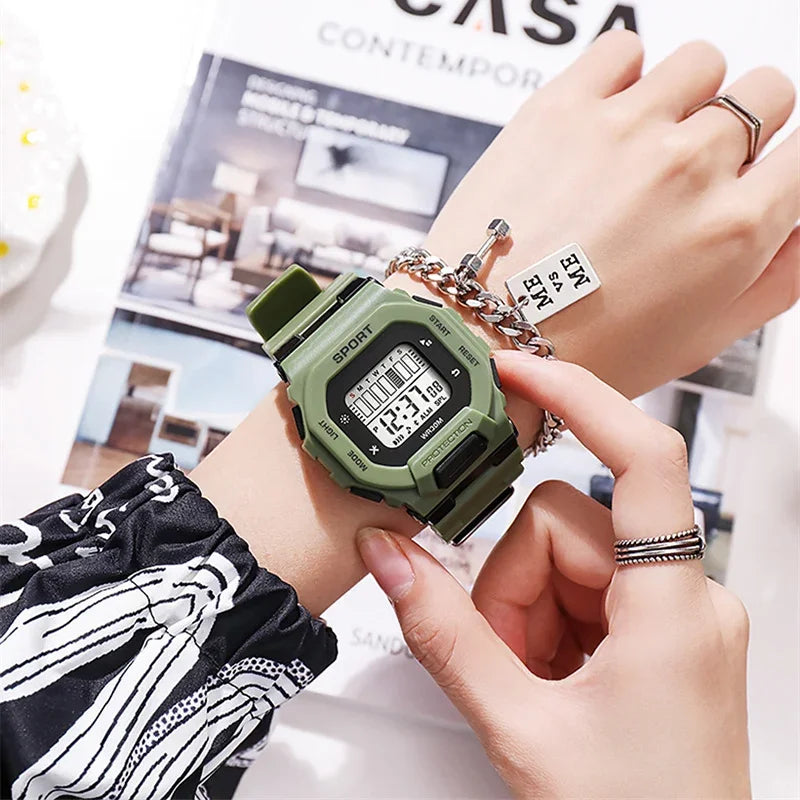 YIKAZE Men Women Sports Watches Multifunction Military Digital Watch Waterproof Fitenss Electronic Wristwatch for Student Man