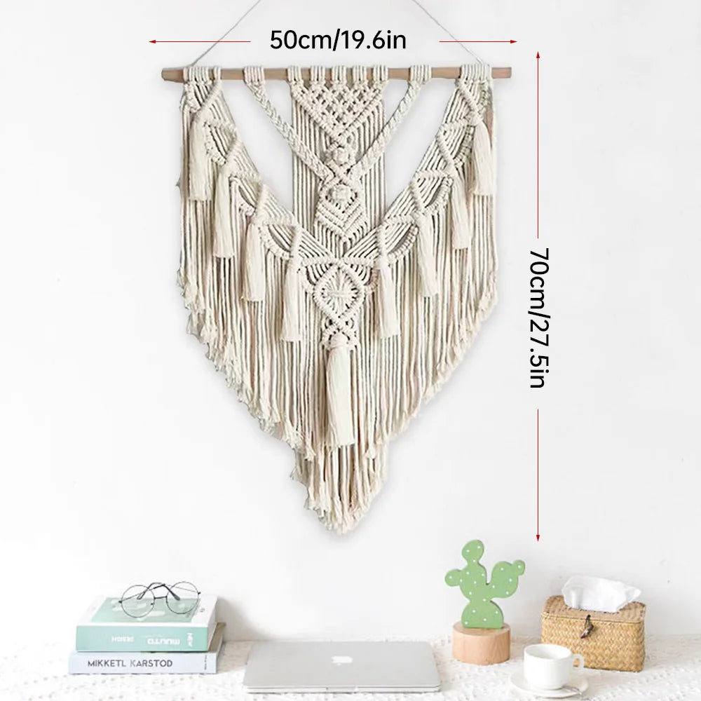 Macrame Wall Hanging Tapestry Wall Decoration Cotton Bohemian Hand Woven Nordic Style Living Room Home Art Decor Beautiful Gifts