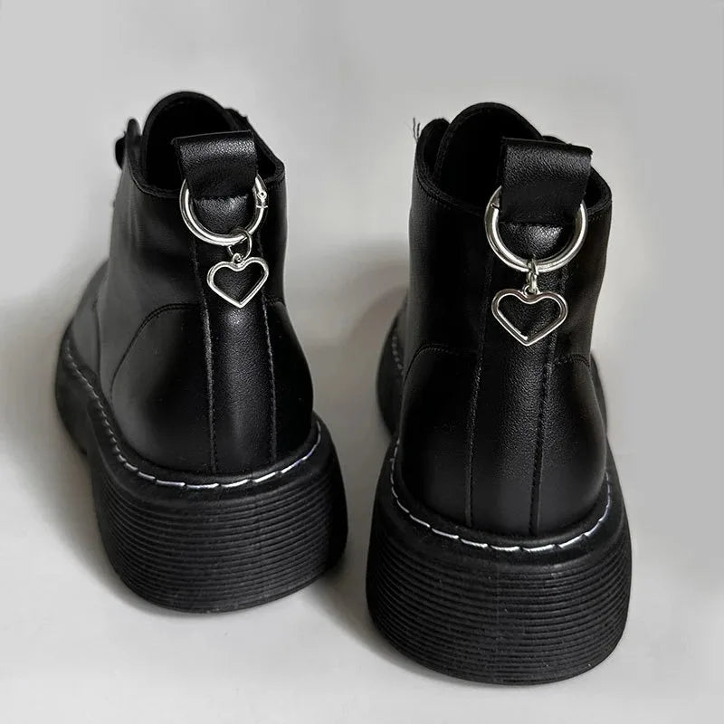 1pair Hollow Big Stars Hearts Pendant Martin Boots Shoes Buckles Decoration Metal Snap Hook Shoes Accessories