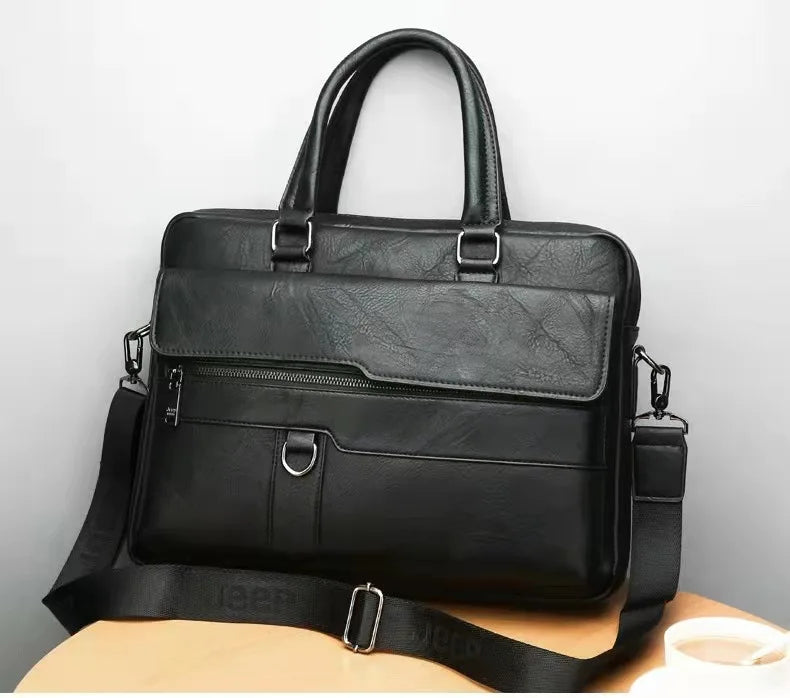 Luxury Brand Business Briefcase Men Leather Handbag For Man Messenger Shoulder Bag Office A4 Laptop Crossbody Bag MaleTote Bags