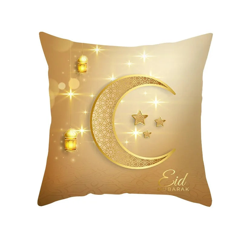 Eid Mubarak Cushion Cover Pillow Case Ramadan Kareem Decoration For Home 2025 Muslim Islam Party Decor Gift Eid Al Adha Supplies