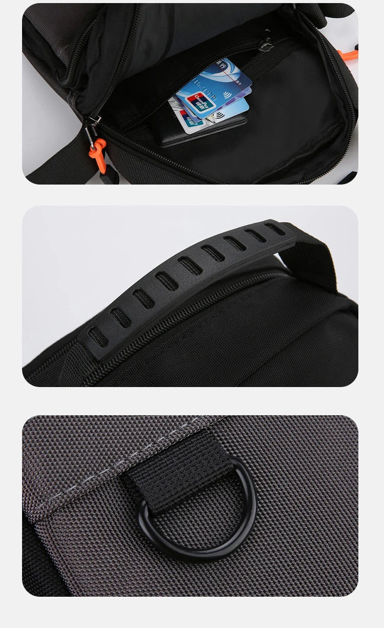 New Fashion Men Shoulder Bag Waterproof Oxford Casual Crossbody Bag For Men Light Weight Messenger Bag Black Nylon Male Handbag