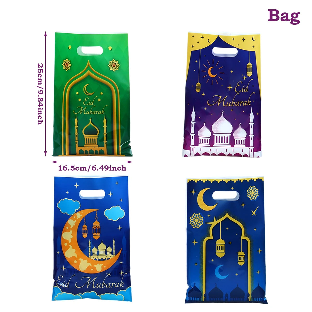 EID Mubarak Decoration Gift Bags Ramadan Decoration 2025 for Kid Candy Bags Ramadan Kareem Islamic Muslim Party Eid Al Adha Gift