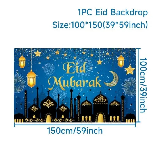 Ramadan Kareem Backdrop Eid Mubarak Background Photo Booth Ramadan Decoration For Home 2025 Islam Muslim Party Supplies