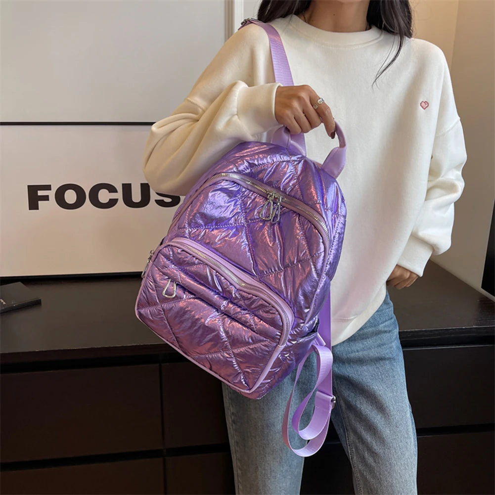 Luxury 2023 Summer Trend Women Backpack Pearl Cotton Bag Pack Travel Student Schoolbag Teen Girls Bookbag рюкзак женс Outdoor