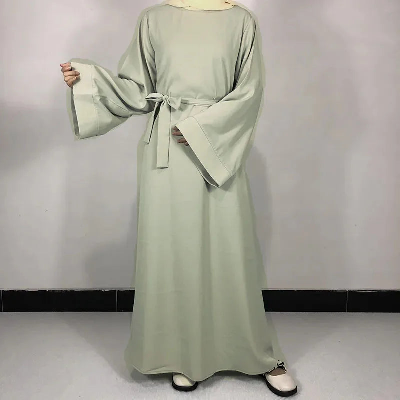 15 Colors Basic Plain Nida Abaya With Free Belt High Quality Muslim Women Modest Simple Dress EID Ramadan Islamic Clothing