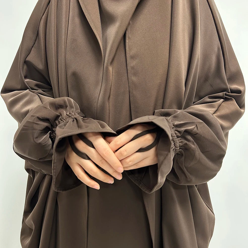 Jilbab One Piece High Quality Nida with Cape Finger String EID Ramadan Muslim Women Modest Islam Clothing Prayer Jilbab