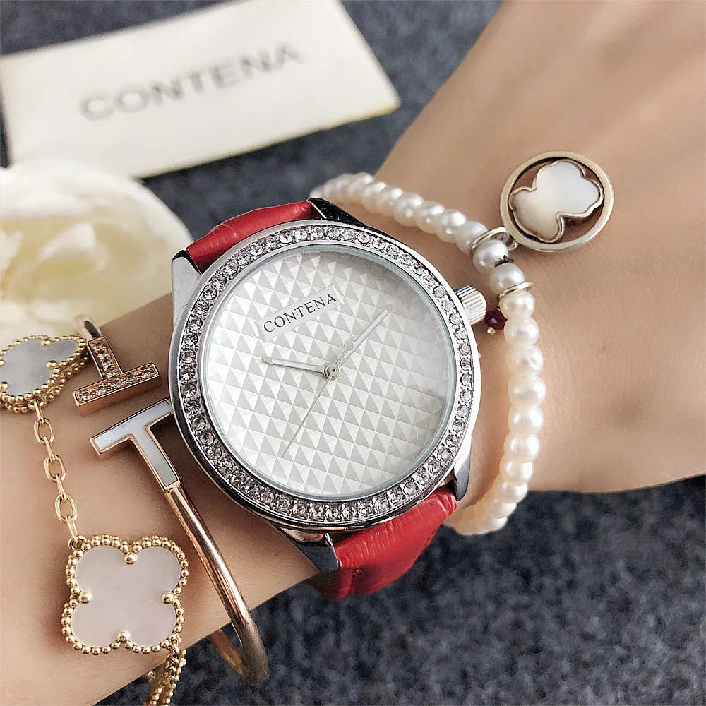 Luxury Top Brand Women Watches Fashion Rhinestone Crystal Ladies Quartz Wristwatch Simple Casual Leather Female Clock Gift Reloj