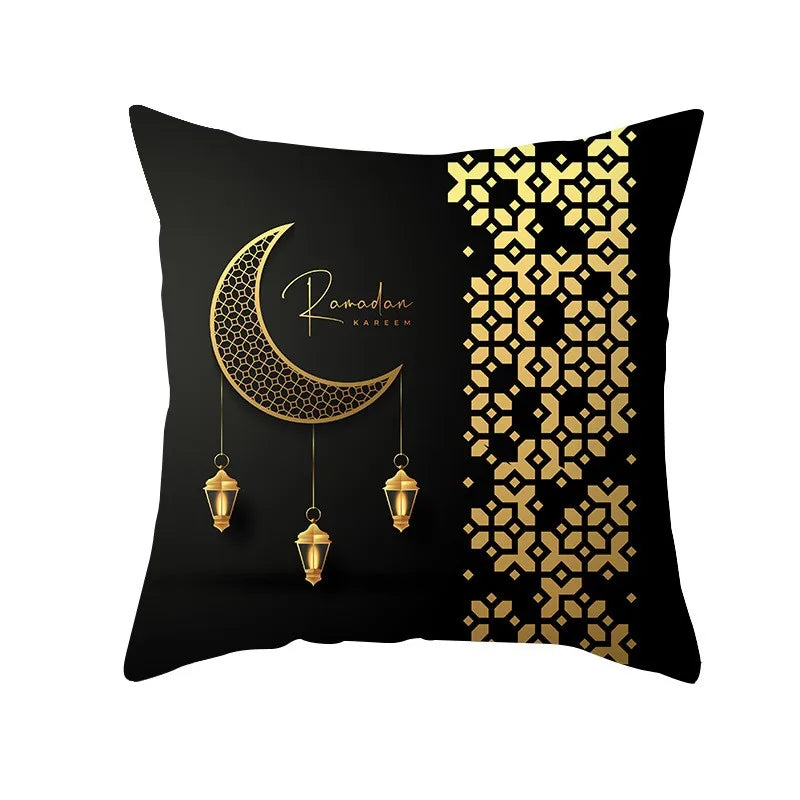 Eid Mubarak Cushion Cover Pillow Case Ramadan Kareem Decoration For Home 2025 Muslim Islam Party Decor Gift Eid Al Adha Supplies